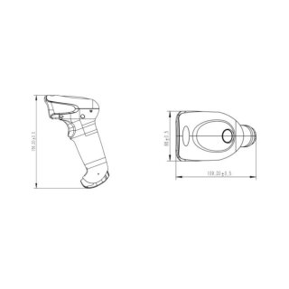 BT321, 2D kabelloser Barcode Scanner, Daten&uuml;bertragung &uuml;ber Wifi 2.4G odetr Bluetooth, mit 2500mAh Akku