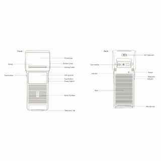 MiO-2B, Mobiler Handy Halter mit Scan- und Druckfunktion