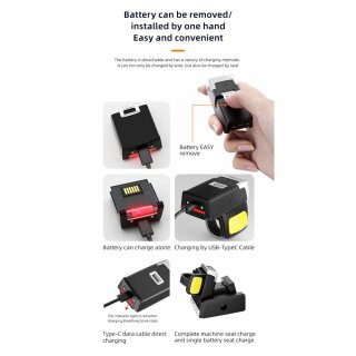H-500, 1D/2D Ringscanner, 4 &Uuml;bertragungsmodi: 2.4G USB Dongle, Bluetooth, NFC, USB-Type C, starker Akku f&uuml;r langzeit Einsatz