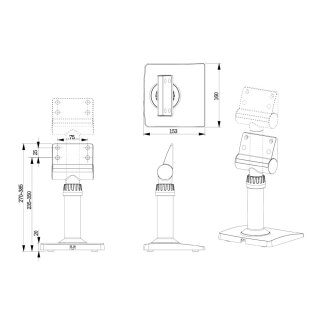 Pole base, geeignet f&uuml;r 7&quot; und 8&quot; Monitore, schwarz
